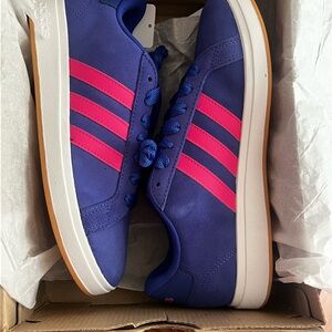 Adidas Women's Vibrant Blue and Pink Sneakers